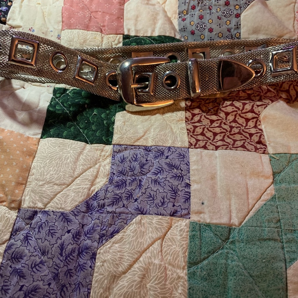 Wire metal silver belt